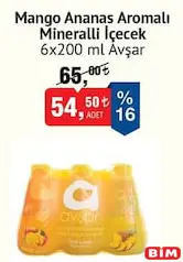 AVŞAR MANGO ANANAS AROMALI MİNERALLİ İÇECEK MADEN SUYU 6X200 ML fiyat ve kampanya bilgisi
